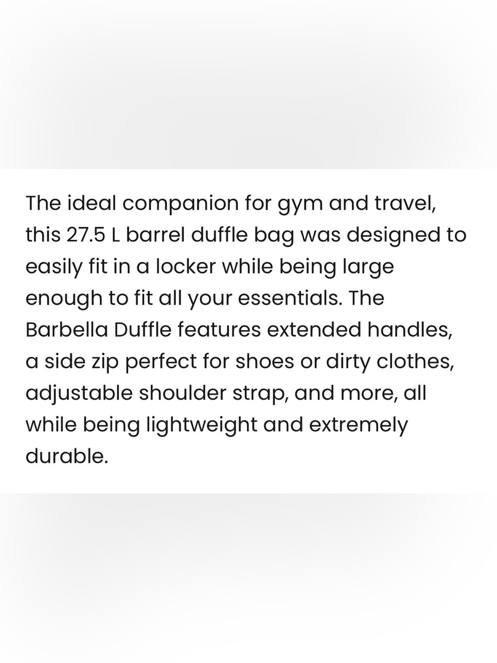 NWT Barbella Barrel Duffle Bag - Picture 5 of 9
